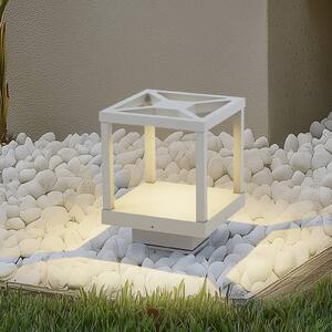 Lucande Lampioncino LED Lealan, grigio, metallo, 23 cm, IP54