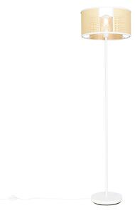 Lampada da terra orientale bianca con rattan 40 cm - Akira