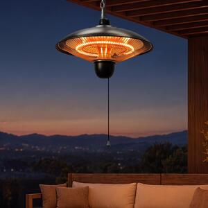 Stufa radiante a quarzo Vigevee, 1800W, 3 livelli di riscaldamento (600, 1200, 1800W), da appendere, ideale per terrazzi, balconi e gazebo