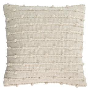 Fodera cuscino Akane di cotone e lana beige 45 x 45 cm