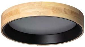 Plafoniera LED rotonda, colore nero naturale, 21 W, tonalità di bianco, 1800 lm, effetto legno, dimensioni: 9,5 x 47 x 47 cm, IP20, Abruzzo