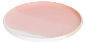 Piatto da dessert Sayuri in porcellana rosa e bianco
