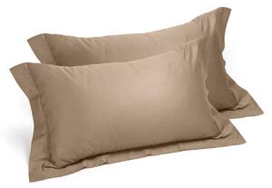 Coppia Federe In Raso Di Cotone Raso Standard Dreaming Tinta Unita Tortora Caleffi