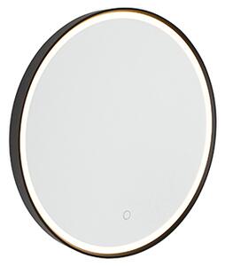 Specchio da bagno nero 50 cm LED dimmer tattile - MIRAL