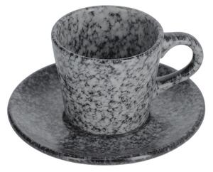 Tazzina da caffè Airena con piattino in ceramica nera