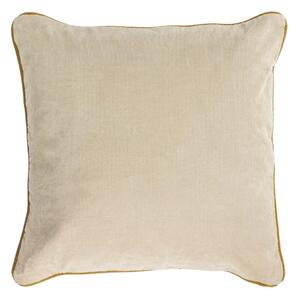 Fodera cuscino Kelaia 100% cotone velluto a coste beige e bordi marroni 45 x 45 cm