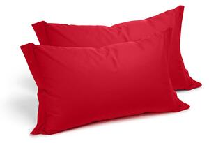 Coppia Federe In Cotone Cotone Tinta Unita Standard Caleffi Tinta Unita Rosso Caleffi