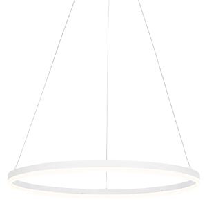 Lampada a sospensione di design bianca 80 cm con LED dimmerabile a 3 fasi - Anello