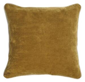 Fodera cuscino Julina 100% cotone velluto senape e bordo bianco 45 x 45 cm