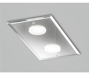 Plafoniera da Muro con in Vetro a Specchio collezione DADO Dimensioni 20x40x h 3 cm - 1,7 kg GX53 Led 2 x max 7 watt struttura specchiante