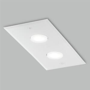 Plafoniera da Muro con in Vetro a Specchio collezione DADO Dimensioni 20x40x h 3 cm - 1,7 kg GX53 Led 2 x max 7 watt struttura bianco