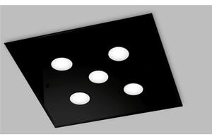 Plafoniera da Muro con in Vetro nero collezione DADO Dimensioni 50x50x h 3 cm - 5,5 kg GX53 Led 5 x max 7 watt struttura colore Nero