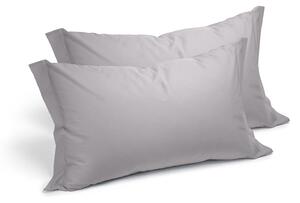 Coppia Federe In Cotone Cotone Tinta Unita Standard Caleffi Tinta Unita Argento Caleffi