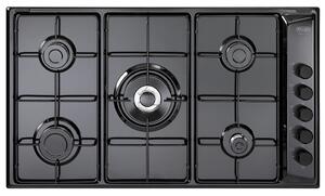 De Longhi Piano Cottura 5 Fuochi a Gas Larghezza 86 cm Smaltato colore Nero - FLN 59 DD