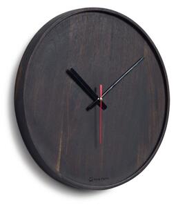 Orologio da parete Zakie in legno massiccio di acacia con finitura nera Ø 30 cm