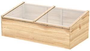 Outsunny Serra da Giardino e Fioriera per Balcone in Legno di Abete Naturale, 100x50x35cm, 100x50x35cm