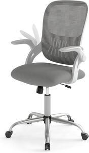 Sedia da ufficio KOMFOTTEU in tessuto a rete traspirante, sedia da scrivania ergonomica con altezza regolabile, braccioli ribaltabili, girevole a 360°, con rotelle universali, carico massimo 136 kg