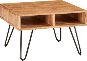 Tavolino Acacia in legno massiccio / metallo 60x40x60 cm quadrato | Wohnling