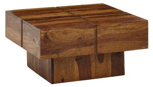 Tavolino 57,5x57,5x30 cm in legno massiccio di sheesham quadrato | Wohnling