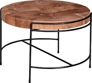 Tavolino da caffè 62x40x62 cm legno massiccio di acacia / metallo | Wohnling