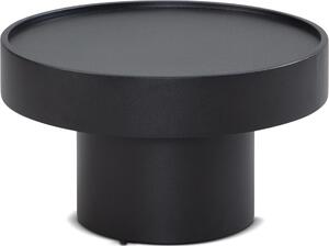 WOHNLING tavolino 60x60x36 cm metallo nero tavolo da divano tavolo rotondo da salotto a forma di fungo tavolino in ferro tavolino laterale da salotto