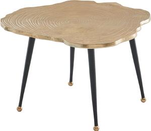 Tavolino in alluminio disco albero 64x64x37 cm tavolino in metallo oro | Wohnling