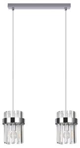 Lampada a sospensione VETRO cromata 2xE14x10W in vetro, dimensioni: 150x40x14 cm, IP20, Light Prestige