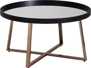 Tavolino di design rotondo ø 78 cm oro scuro con vetro a specchio | Wohnling