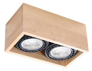 Lampada da soffitto QUATRO 2 in legno naturale 2xGU10/ES111 10W legna 10x14x27cm Sollux Lighting