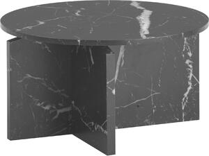 WOHNLING Tavolino da caffè 60x60x33 cm Tavolo da divano nero in marmo Design moderno Tavolo da soggiorno Tavolo da salotto rotondo Tavolino da caffè piccolo Tavolino laterale