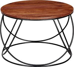 Tavolino in legno massiccio di sheesham / metallo 60 x 40 x 60 cm | Wohnling