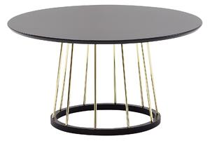 Tavolino rotondo 80x80x42 cm tavolino nero oro metallo moderno | Wohnling