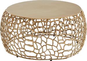 Tavolino in metallo oro 66x66x30 cm tavolino in alluminio rotondo | Wohnling