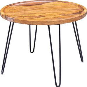 Tavolo sheesham in legno massiccio 60x45x60 cm tavolo rotondo da soggiorno | Wohnling