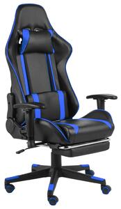 VidaXL Sedia da gioco con poggiapiedi girevole PVC blu
