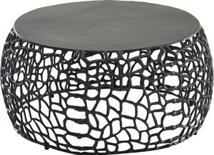 Tavolino in metallo nero 66x66x30 cm tavolino in alluminio rotondo | Wohnling