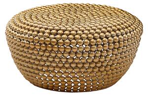 Tavolino in alluminio oro 60x60x30 cm tavolo soggiorno metallo rotondo | Wohnling