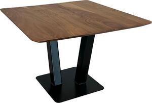 WOHNLING Tavolino da caffè 60x60x40 cm in legno massiccio di acacia Tavolo da divano in metallo Tavolo da soggiorno quadrato con venature in legno naturale Tavolino da caffè industriale
