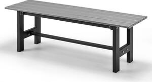 Panchina da giardino KOMFOTTEU in metallo, panchina da esterno resistente alle intemperie, panchina in metallo con portata fino a 300 kg, panchina da parco per giardino, cortile, balcone, 120×36×40,5 cm (grigio)