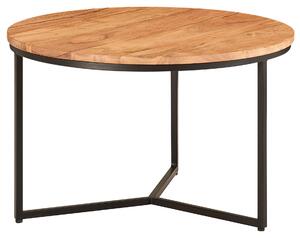 Tavolino 60x60x38 cm Tavolino in legno massiccio di acacia / metallo rotondo | Wohnling