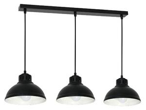 Lampada a sospensione Loft su tavolo striscia nera 3 paralumi Sven 3xE27 15W Luminex