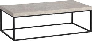 WOHNLING Tavolino da salotto 120x60x38 cm Colore sabbia Tavolino da divano effetto pietra Tavolino da salotto moderno Rettangolare Tavolino da salotto Beige Tavolino da caffè Gambe in metallo Grande