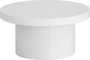 WOHNLING Tavolino da salotto 60x60x30 cm Bianco Tavolino da divano lucido Tavolino da salotto moderno Tavolino rotondo Tavolino da salotto a forma di fungo Tavolino da caffè Tavolino da appoggio piccolo