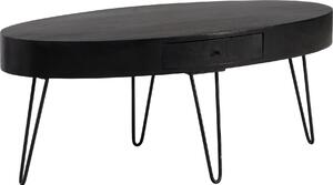 Tavolino residenziale in legno massiccio 100 cm tavolo da salotto tavolo da divano cassetto | Wohnling