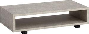 WOHNLING Tavolino da caffè 100x50x25 cm Color sabbia Tavolino da divano in look pietra Tavolo da soggiorno moderno Rettangolare con vano portaoggetti Tavolo da salotto Beige Liscio