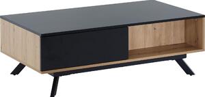 Tavolino 110x60x38 cm mdf decoro rovere / nero tavolo soggiorno | Wohnling