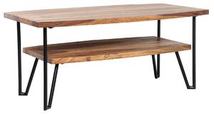 Tavolino 90x50x40 cm in legno massello di sheesham / metallo Tavolo da divano rettangolare | Wohnling