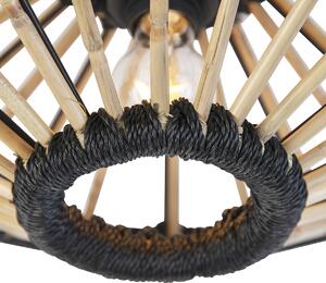 Plafoniera orientale bambù con nero 46 cm - Evalin