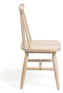 Sedia per bambini Tressia legno massiccio caucciù con finitura naturale