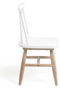Sedia per bambini Tressia legno massiccio caucciù con finitura bianca e naturale